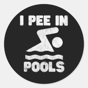 I Pee In Pools Lines Classic Round Sticker