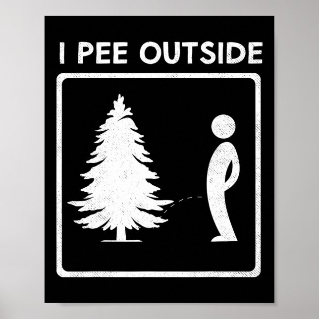 I Pee Outside Camping Humour Boy Sign Tee Camp Jok (Front)