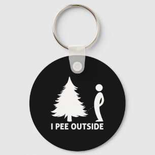 I Pee Outside Funny Sarcastic Camping Hiking Outdo Key Ring