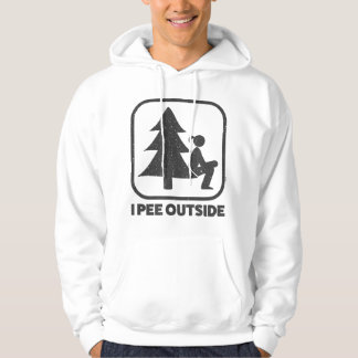I Pee Outside Girl Sign Funny Camping Hiking Outdo Hoodie