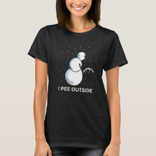 I Pee Outside Snowman Wintertime Camping T-Shirt