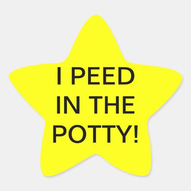 I PEED IN THE POTTY! - star stickers (Front)