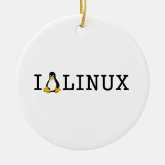 I Penguin Linux Ceramic Tree Decoration