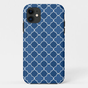 i Phone 5 Blue Quatrefoil Pattern iPhone 11 Case