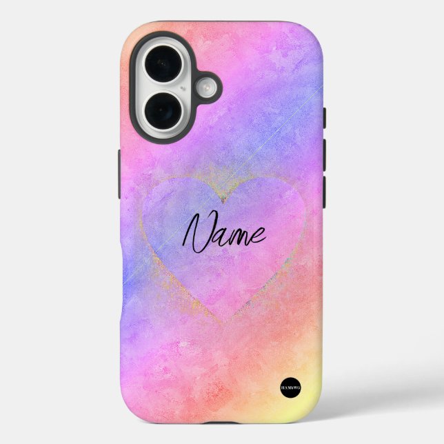 I phone Case Heart Mixed Colours HAMbWG (Back)