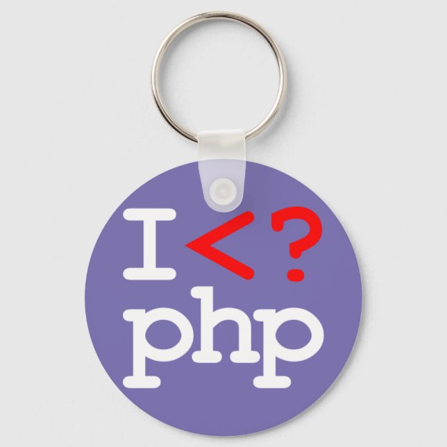 "I <? php" - I Love PHP Key Ring (Front)