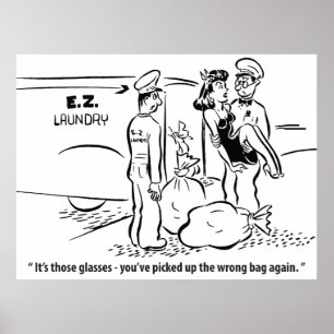 I Picked Up a Wrong Bag, Laundry Joke, Vintage Poster