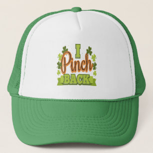 I Pinch Back St Patricks Day Clover Trucker Hat