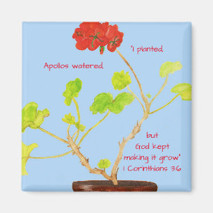 I Planted...God Made it Grow Scripture Magnet