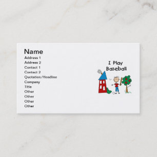 I Play Baseball Business Card