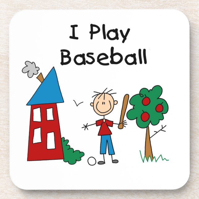 I Play Baseball Coaster (Front)
