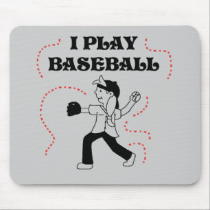 I Play Baseball- Girl Tshirts and Gifts Mouse Pad