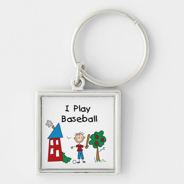 I Play Baseball Key Ring (Front)
