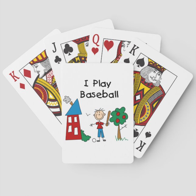 I Play Baseball Playing Cards (Back)