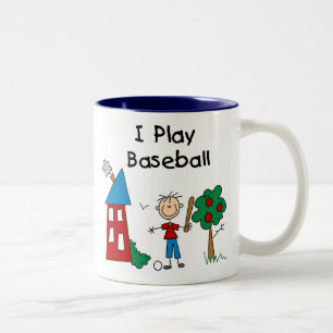 I Play Baseball Two-Tone Coffee Mug