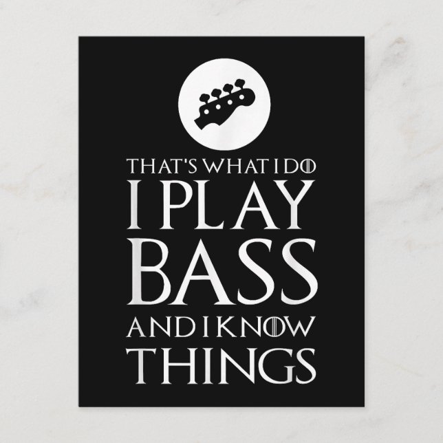 I Play Bass Funny Bass Guitar Enclosure Card (Front)