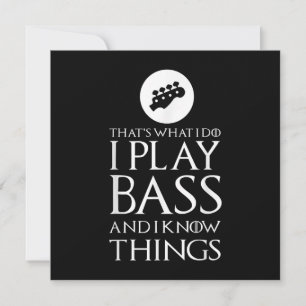 I Play Bass Funny Bass Guitar Invitation