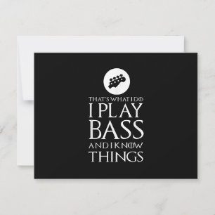 I Play Bass Funny Bass Guitar RSVP Card