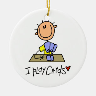 I Play Cards Ceramic Ornament