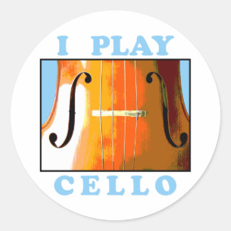 I Play Cello Classic Round Sticker