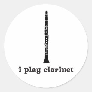 I Play Clarinet Classic Round Sticker