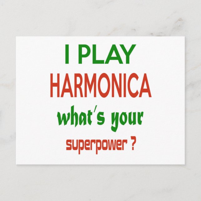 I play harmonica what's your superpower ? postcard (Front)