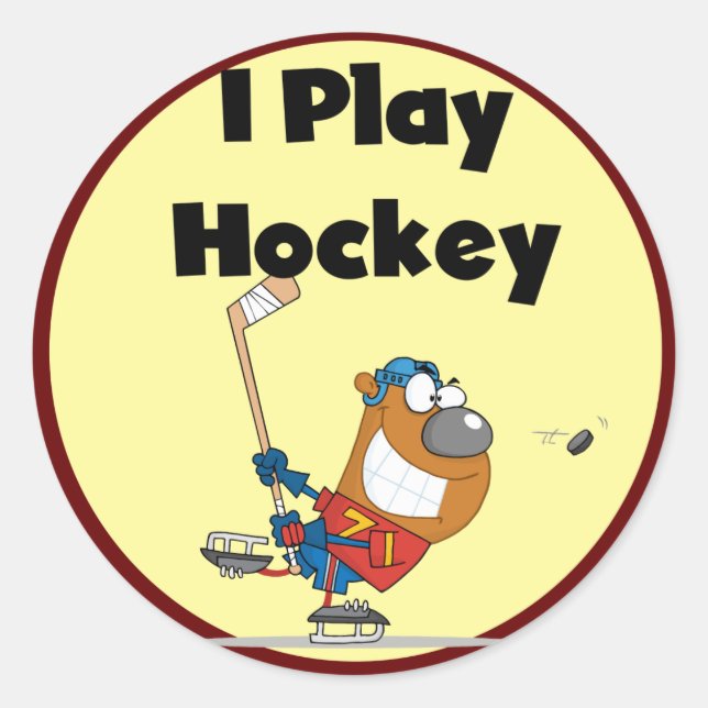 I Play Hockey Tshirts and Gifts Classic Round Sticker (Front)
