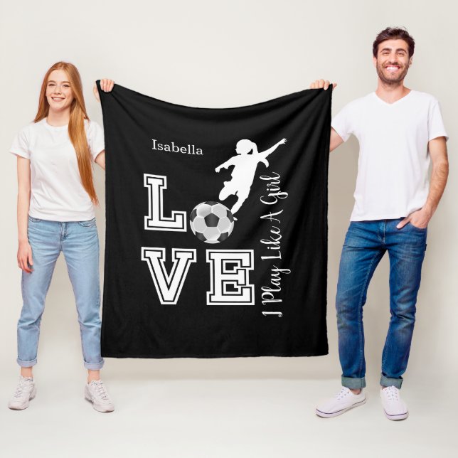 I Play Like A Girl - DIY Background Colour Fleece Blanket (In Situ)