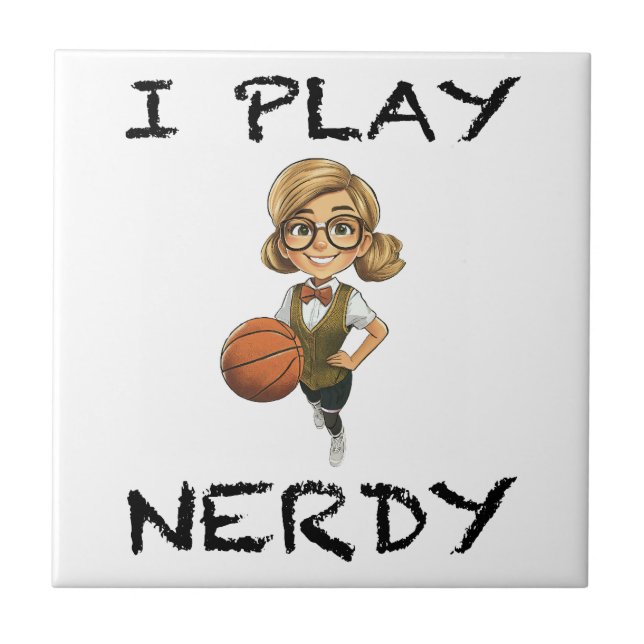 I Play Nerdy Ceramic Tile (Front)