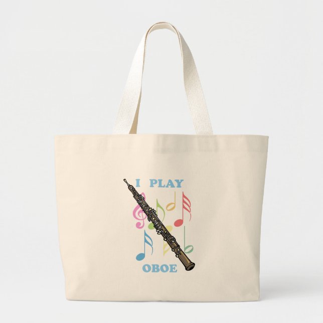 I Play Oboe Large Tote Bag (Front)