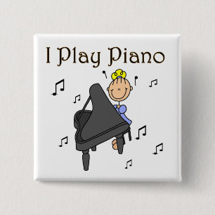 I Play Piano T-shirts and Gifts 15 Cm Square Badge