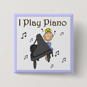I Play Piano T-shirts and Gifts 15 Cm Square Badge