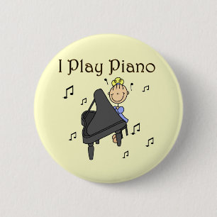 I Play Piano T-shirts and Gifts 6 Cm Round Badge