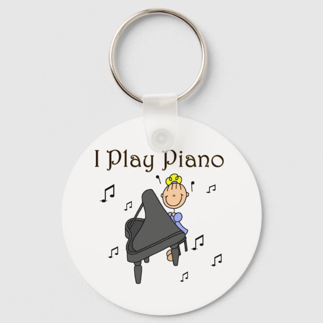 I Play Piano T-shirts and Gifts Key Ring (Front)