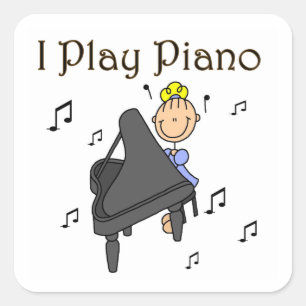 I Play Piano T-shirts and Gifts Square Sticker