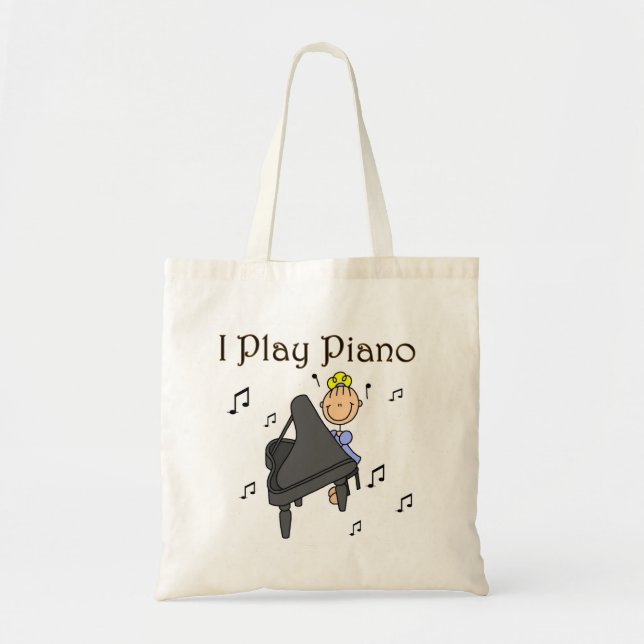 I Play Piano T-shirts and Gifts Tote Bag (Front)