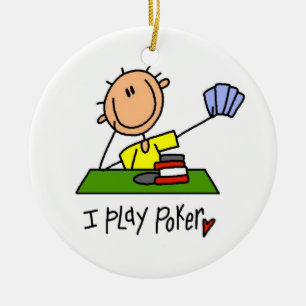 I Play Poker Ceramic Ornament