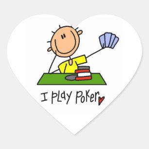 I Play Poker Heart Sticker