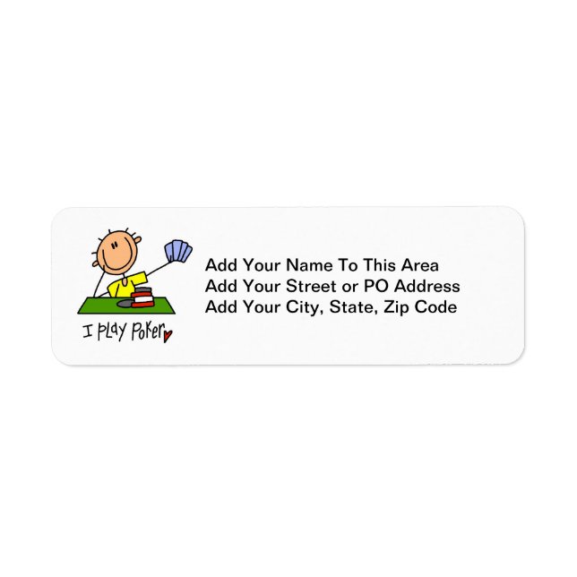 I Play Poker Return Address Label (Front)