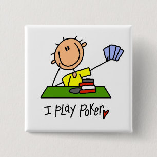 I Play Poker Tshirts and Gifts 15 Cm Square Badge