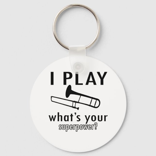 I play the trombone key ring (Front)