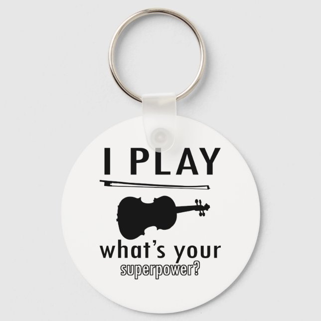I play the Violin Key Ring (Front)