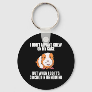 I Play With Guine Pig In The Morning Key Ring