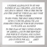 I PLEDGE ALLEGIANCE TO MY GOD FATHER OF ALL CRE...