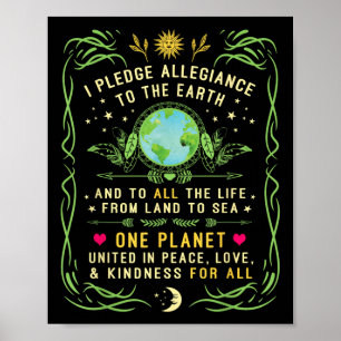 I Pledge Allegiance To The Earth Quote - Earth Day Poster