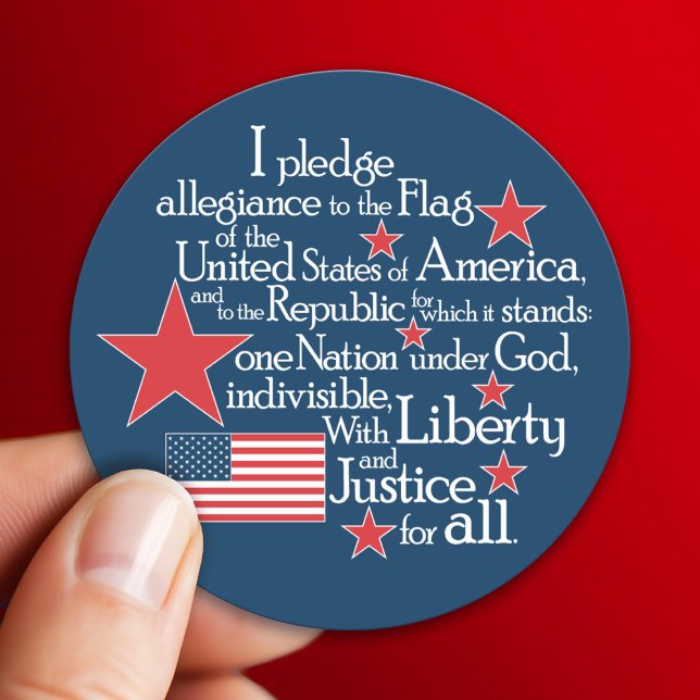 I pledge Allegiance to the flag of the United Classic Round Sticker (Pledge of Allegiance sticker)