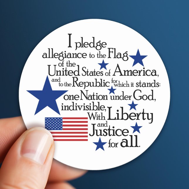 I pledge Allegiance to the flag of the United Classic Round Sticker (Patriotic Sticker)