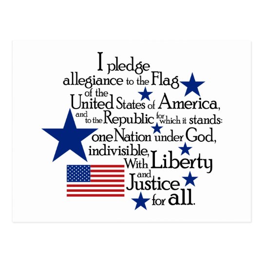 I pledge Allegiance to the flag of the United Postcard