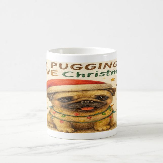 “I Plugging Love Christmas” Hand Drawing Coffee Mug (Center)