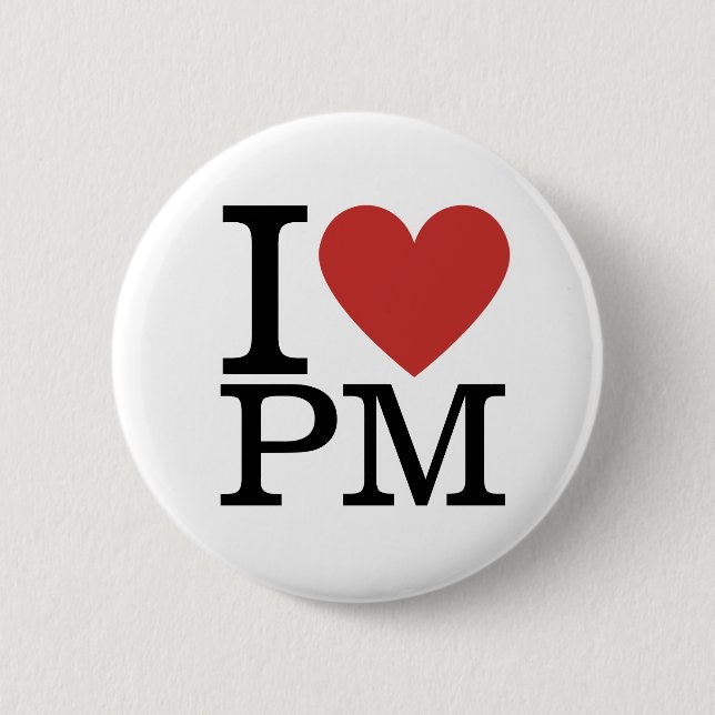 I ❤️ PM Project Management for employee CUSTOM Pin (Front)